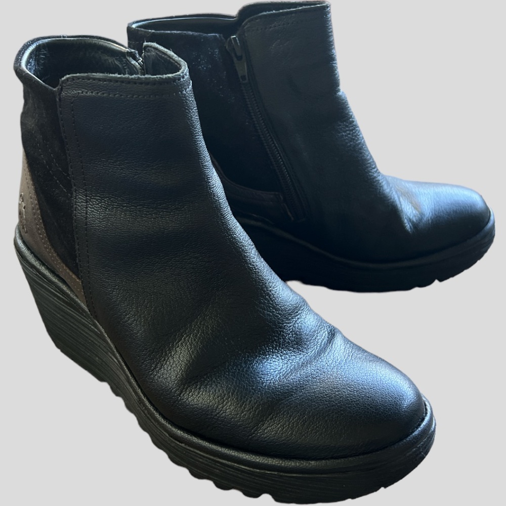 Fly London Black Booties, Yavo size 9